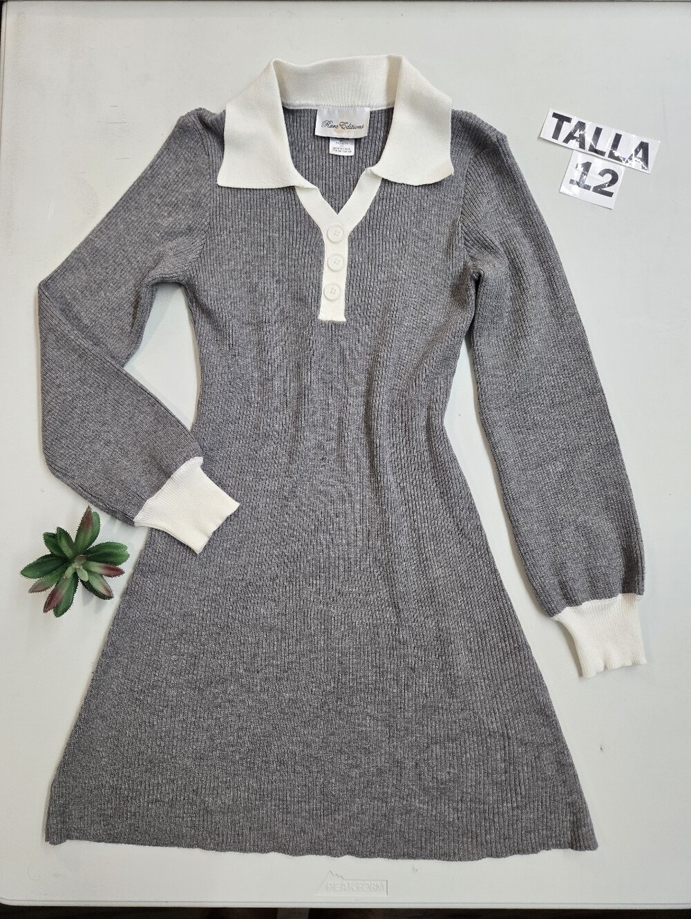 Rare Editions sweater Swing Dress with Collar  Size 12